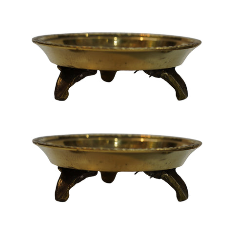 Traditional Brass Chowki Plate 180g Set of 2