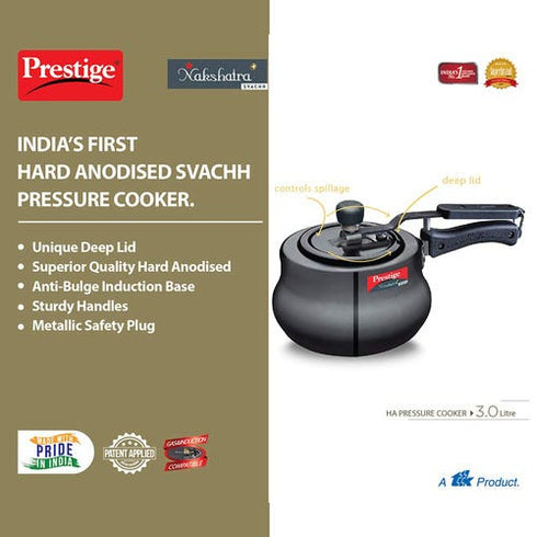 Prestige Nakshatra Plus Svachh Hard Anodised Aluminium Spillage Control Handi 2 L
