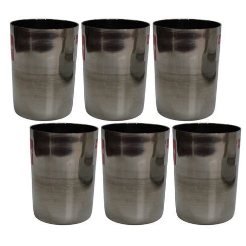 Mirror Finish Steel Glass 576g Set of 6