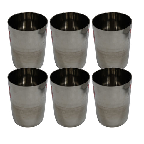 Mirror Finish Steel Glass 576g Set of 6