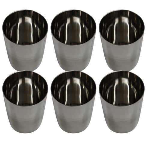 Mirror Finish Steel Glass 576g Set of 6