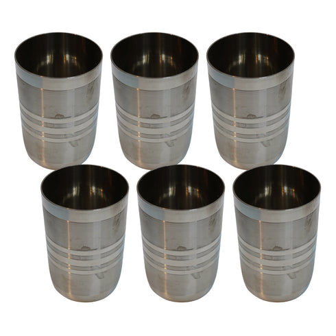 Steel Tea and Water Glass 546g Set of 6