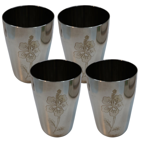 Shiny Steel Drinking Glass 400g Set of 4