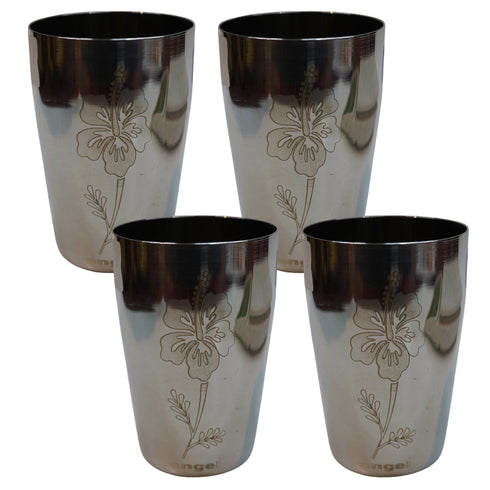 Shiny Steel Drinking Glass 400g Set of 4