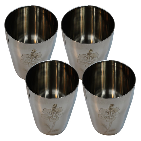 Shiny Steel Drinking Glass 400g Set of 4