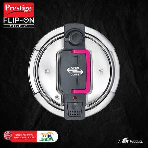 Prestige Flip-on Tri-ply Stainless Steel Pressure Cooker 3 L