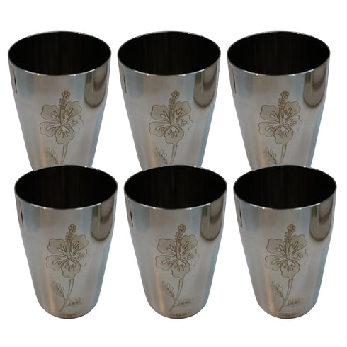 Shiny Steel Drinking Glass 600g Set of 6