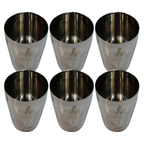 Shiny Steel Drinking Glass 600g Set of 6