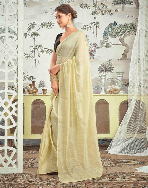 Sudathi Ready To Wear Cream Woven Silk Saree
