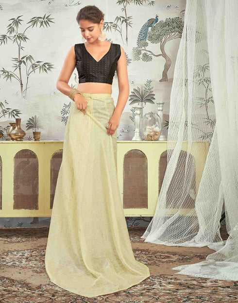 Sudathi Ready To Wear Cream Woven Silk Saree