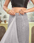 Sudathi Ready To Wear Grey Woven Silk Saree