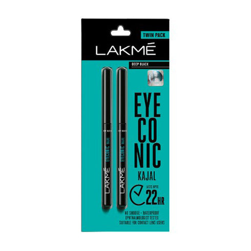 Lakme Eyeconic Kajal Twin Pack 0.35G + 0.35G
