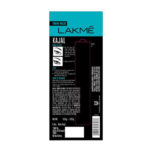 Lakme Eyeconic Kajal Twin Pack 0.35G + 0.35G