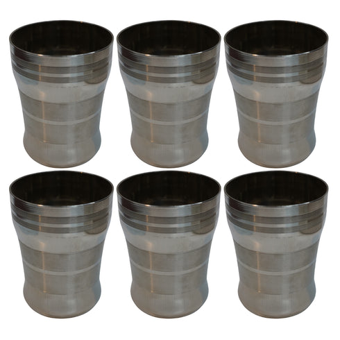 Polished Steel Juice Glass 630g Set of 6