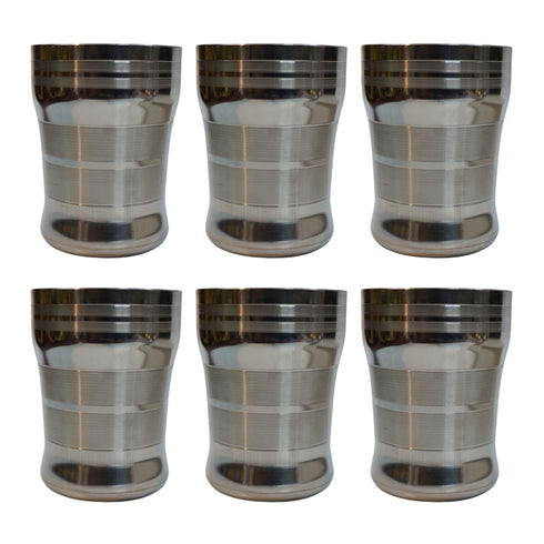 Polished Steel Juice Glass 630g Set of 6