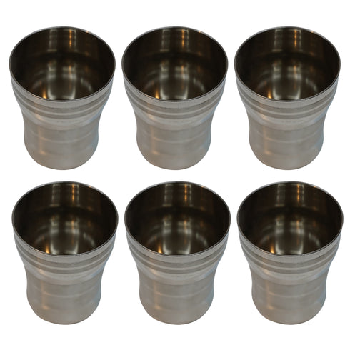 Polished Steel Juice Glass 630g Set of 6