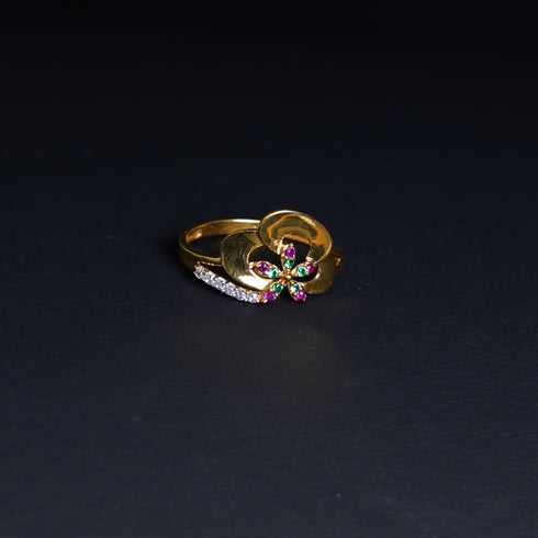22 Carat Gold Ruby And Emerald Ring With Nice Design 2.4g by Mahita Collections