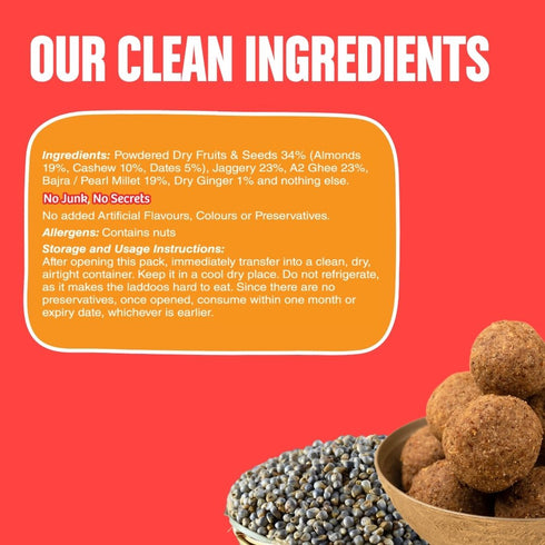 Early Foods Bajra A2 Ghee Laddoos