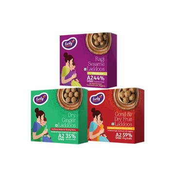 Early Foods Pack of 3 A2 Ghee Laddoos For Moms