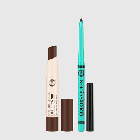 Colors Queen Color Stay Non-Transfer Lipstick and Bold Eyes Auto Kajal Combo