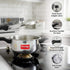 Prestige Svachh Aluminium Anti Bulge Gas And Induction Compatible Pan Pressure Cooker 3.5 L Silver