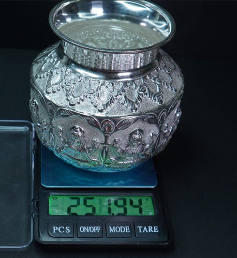 Pure Silver Ashta Laxmi Lota 251.94g By Mahita Collections