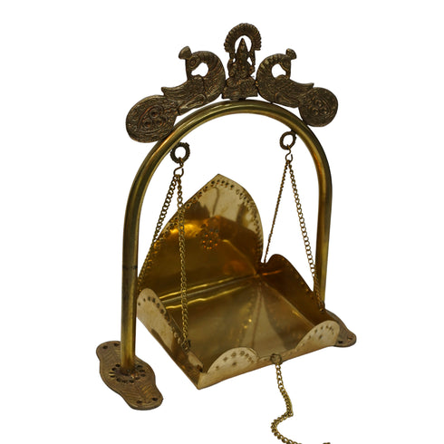 Traditional Brass Peacock Jhula 1050g Set of 1
