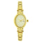 Titan Quartz Analog Champagne Dial Watch For WomenWith Golden Stainless Steel Strap