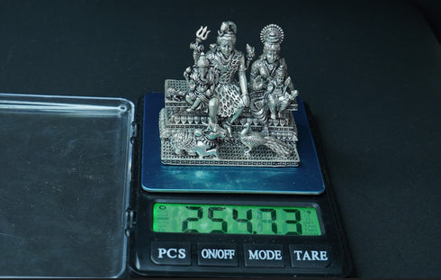 Pure Silver 92.5 Antique MURTHY Shiv Family 254.73g By Mahita Collections