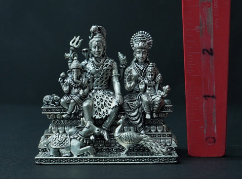 Pure Silver 92.5 Antique MURTHY Shiv Family 254.73g By Mahita Collections
