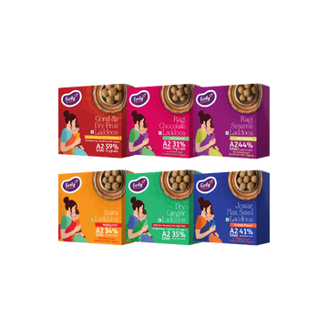 Early Foods Pack of 6 A2 Ghee Millet Laddoos