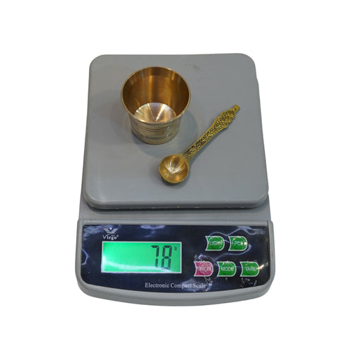 Brass Panchapatra with spoon 78g (Pack of 2)