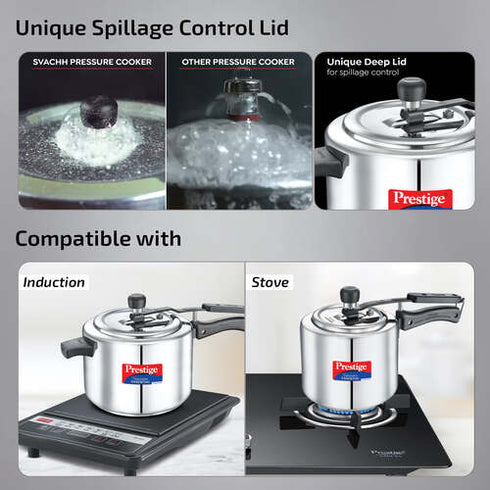Prestige Nakshatra Essential Svachh Stainless Steel Pressure Cooker 5 L Combo
