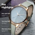 Titan Women's Precision Simplicity Watch: Green Gradient Dial with Leather Strap
