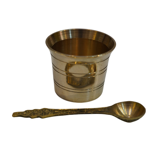 Brass Holy Water Pot & Spoon 120g