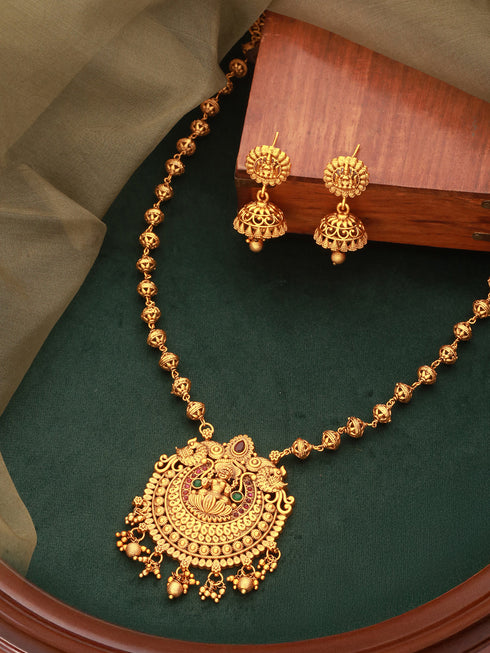 Gold Plated lakshmiji Temple Maala
