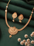Gold Polish Flexible Brass Chain Minimal Temple Lakshmiji Jewellery Set