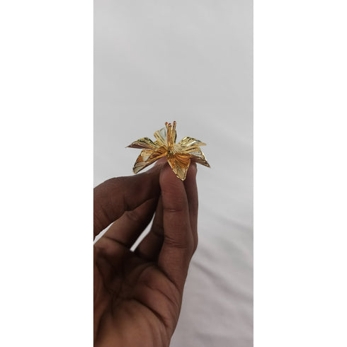 Pure Silver Gold Coated Flowers 8Grams 1 PCS