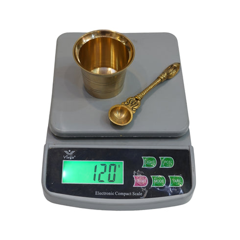 Brass Holy Water Pot & Spoon 120g