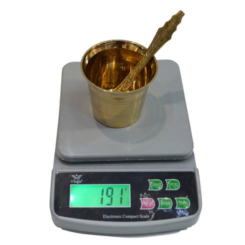 Brass Panchapatra with spoon for pooja 191g