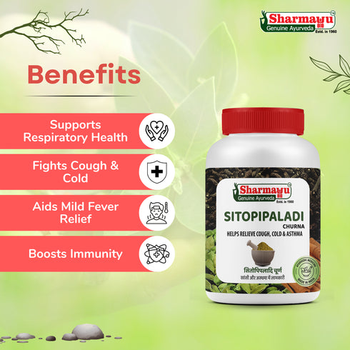 Sharmayu Ayurveda Sitopipaladi Churna Sitopaladi Churna Herbal Relief for Cough Cold and Asthma 100g