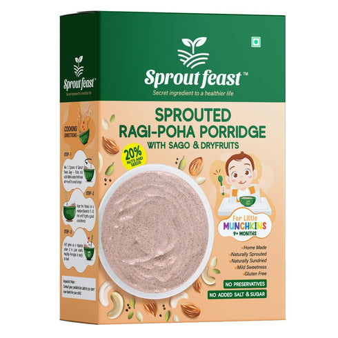 Sprout Feast Sprouted Ragi-Poha Porridge Mix