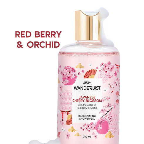 Wanderlust Japanese Cherry Blossom Hydrating Perfume Body Wash with Red Berry & Orchid