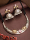 Oxidised Silver Plated Fusion Contemporary Elephant Motif Statement Hasli With Jhumka Jewellery Set