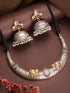 Oxidised Silver Plated Fusion Contemporary Elephant Motif Statement Hasli With Jhumka Jewellery Set
