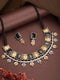 Oxidised Dual Toned Black Stone Studded Contemporary Tribal Lakshmiji Motif Choker Jewellery Set