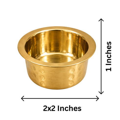 Miniature Brass Hammered Patela/Bhagona for Home Decor | Pack of 6