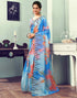 Sudathi Ready To Wear Light Blue Printed Woven Saree