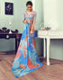 Sudathi Ready To Wear Light Blue Printed Woven Saree