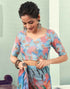 Sudathi Ready To Wear Light Blue Printed Woven Saree